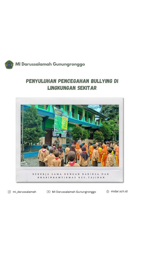 thumbnail for Kegiatan rutin tiap semester 
Penyuluhan pencegahan tindak bullying di lingkungan sekitar
11/05/2024